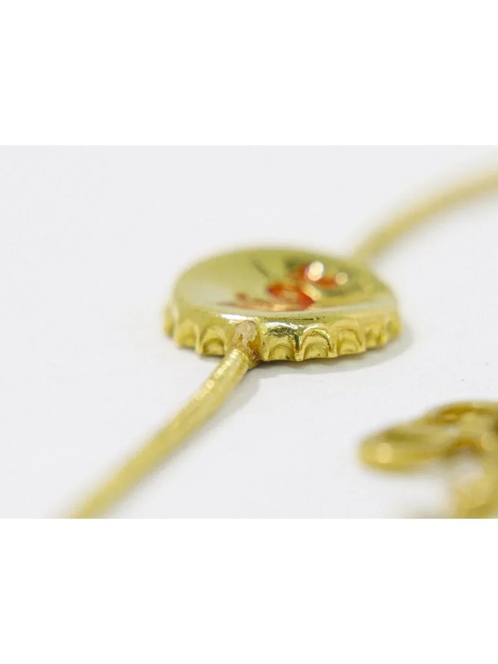 Dior Logo Bottle Cap Motif Bracelet Bangle Gold Plated
